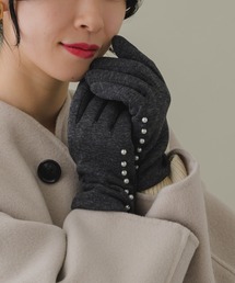 KATHARINE ROSS（キャサリンロス）の「【KATHARINE ROSS】スマホ対応 指先まで起毛でぬくぬく パール×シャギー手袋（手袋・レディース）」