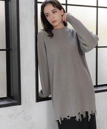 LAKOLE | 5ゲージダメージニットチュニック / 995964(ニット/セーター)