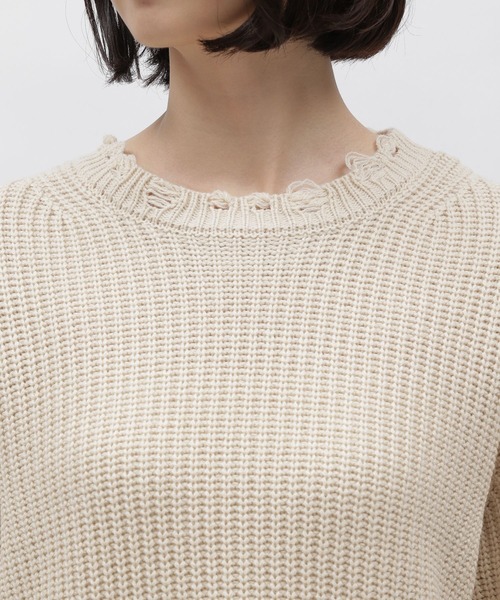 LAKOLE（ラコレ）の「5ゲージダメージニットチュニック / 995964（ニット/セーター・レディース・アイボリー/グレー/ライトグリーン・MEDIUM/SMALL）」の22枚目の写真