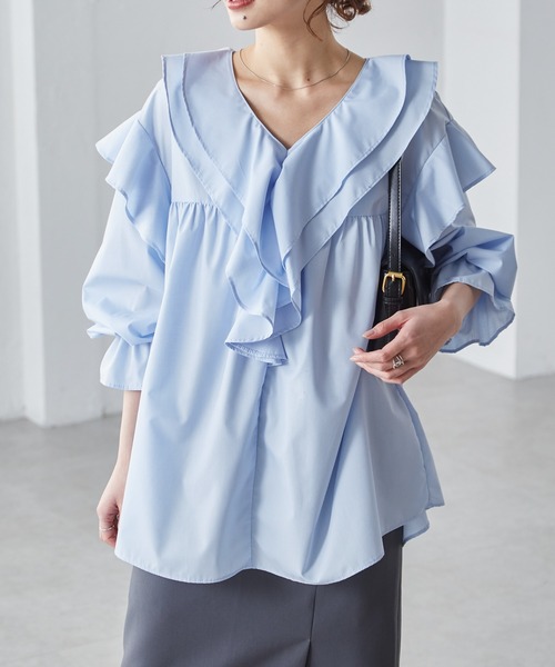 RANAN（ラナン）の「【新色追加】ビッグカラーフリルブラウス（シャツ