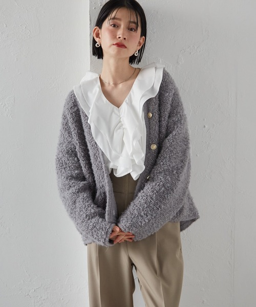 RANAN（ラナン）の「［26SS新色追加］ビッグカラーフリルブラウス（シャツ/ブラウス・レディース・ブルー/オフホワイト/チャコール/コーラルピンク/ブラック/ブルー系その他・M/L/LL）」の14枚目の写真