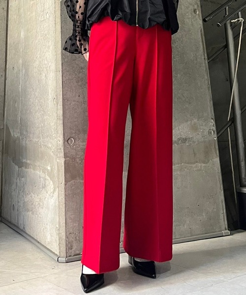 Narcissus（ナルシス）の「【裏起毛】ワイドパンツ　リラックス（その他パンツ・レディース・ブラック/チャコールグレー/レッド・FREE）」の3枚目の写真