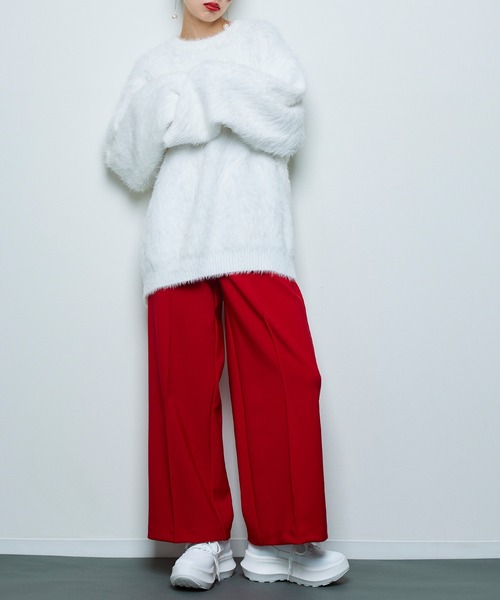 Narcissus（ナルシス）の「【裏起毛】ワイドパンツ　リラックス（その他パンツ・レディース・ブラック/チャコールグレー/レッド・FREE）」の16枚目の写真