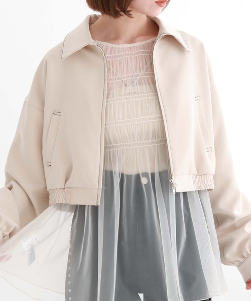 archives（アルシーヴ）の「Ｗｚｉｐショートブルゾン（ブルゾン・レディース・モカ/ブラック/アイボリー・MEDIUM）」の2枚目の写真