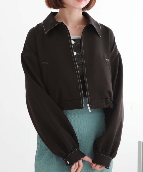 archives（アルシーヴ）の「Ｗｚｉｐショートブルゾン（ブルゾン・レディース・モカ/ブラック/アイボリー・MEDIUM）」の3枚目の写真