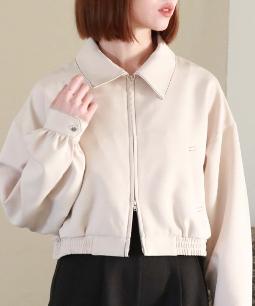 archives（アルシーヴ）の「Ｗｚｉｐショートブルゾン（ブルゾン・レディース・モカ/ブラック/アイボリー・MEDIUM）」の4枚目の写真