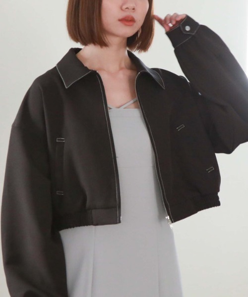 archives（アルシーヴ）の「Ｗｚｉｐショートブルゾン（ブルゾン・レディース・モカ/ブラック/アイボリー・MEDIUM）」の11枚目の写真