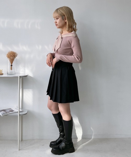 AS KNOW AS plus（アズノゥアズプラス）の「◎配色リボンカラーニットプルオーバー（ニット/セーター・レディース・ホワイト系/ブラック系/グレー系/ピンク系・FREE）」の18枚目の写真