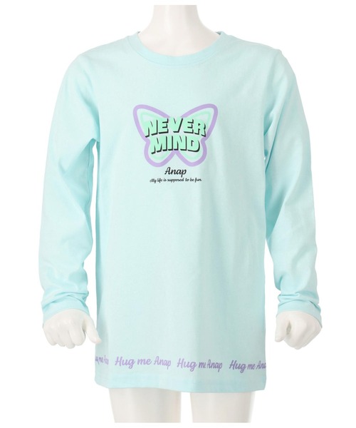 ANAP kids（アナップキッズ）の「バタフライプリントチュニックロンT長袖Tシャツ（Tシャツ/カットソー・キッズ・ホワイト/ラベンダー/サックスブルー・110cm/130cm/100cm/120cm）」の13枚目の写真