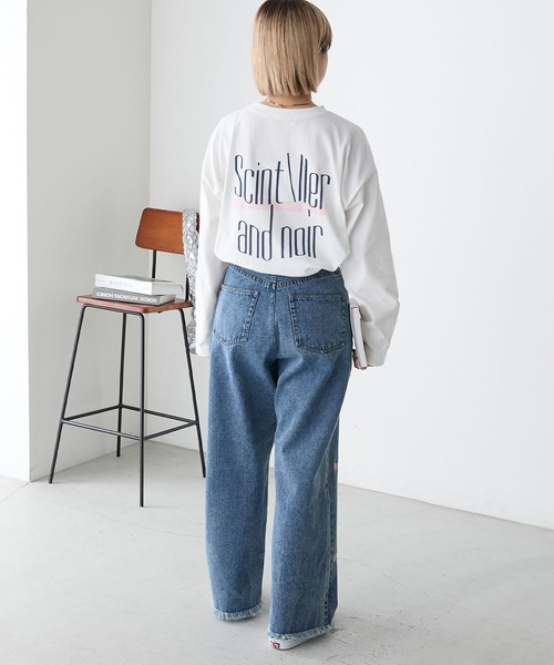 forksy.(フォルクシー)の「【forksy.】アソートグラフィックバックプリントロンT(Tシャツ/カットソー・レディース・ブラック/ラベンダー/オートミール/オフホワイト・FREE)」の10枚目の写真