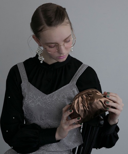 BONLECILL noir】がま口メタリックミニショルダーバッグ（ショルダー