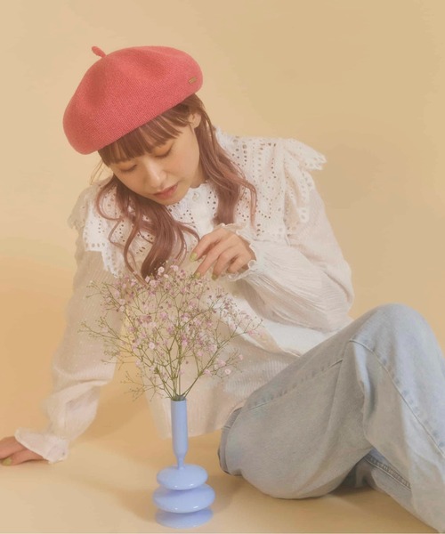 kaorinomori(カオリノモリ)の「kaorinomori オークベレー / カオリノモリ(ハンチング/ベレー帽・レディース・ベージュ/ホワイト/ピンク/ライトグリーン/ブラック・M/57.5cm)」の5枚目の写真