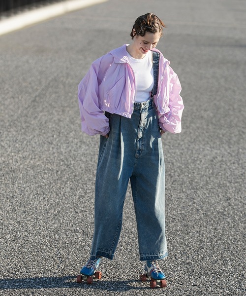 forksy.（フォルクシー）の「【forksy.】ナイロン2wayシャーリングスリーブジップブルゾン/コート（ナイロンジャケット・レディース・スミクロ/ラベンダー/オフホワイト/ライトベージュ・FREE）」の15枚目の写真