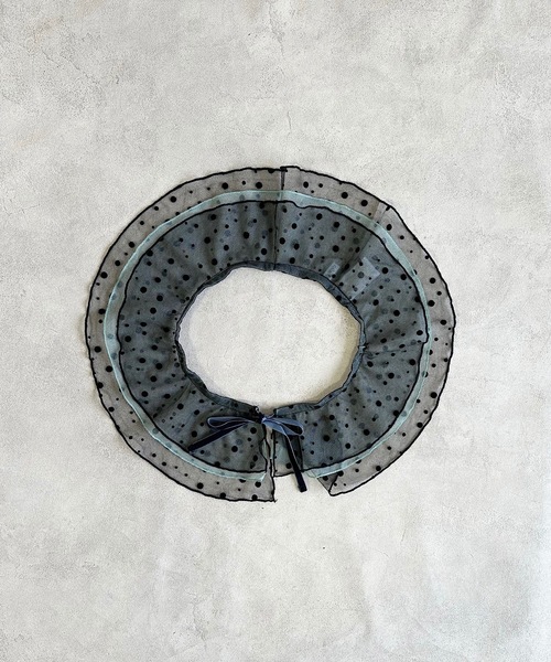 CALMIA（カルミア）の「ドットチュールフリルカラー/おとな（付け襟・レディース・ブラック/オレンジ・160cm）」の11枚目の写真