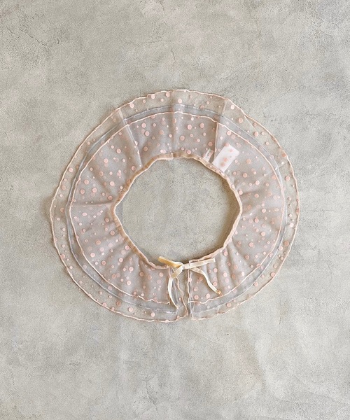 CALMIA（カルミア）の「ドットチュールフリルカラー/おとな（付け襟・レディース・ブラック/オレンジ・160cm）」の8枚目の写真