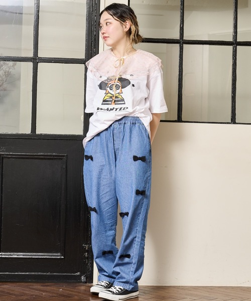 CALMIA（カルミア）の「ドットチュールフリルカラー/おとな（付け襟・レディース・ブラック/オレンジ・160cm）」の6枚目の写真