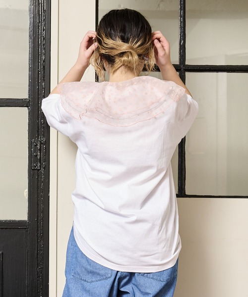 CALMIA（カルミア）の「ドットチュールフリルカラー/おとな（付け襟・レディース・ブラック/オレンジ・160cm）」の5枚目の写真