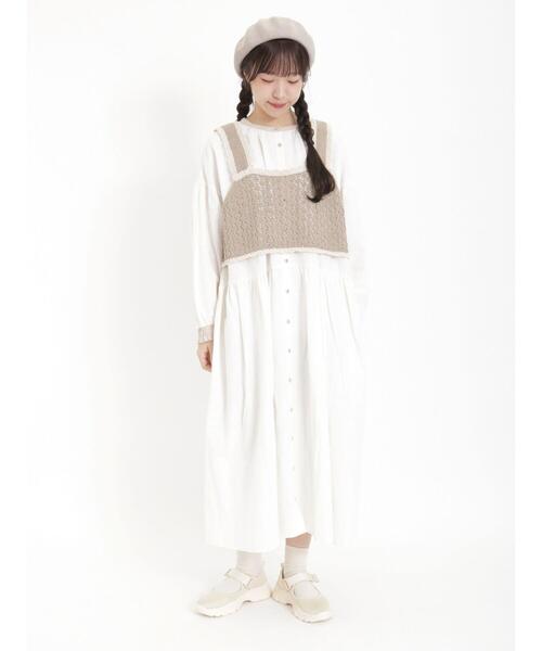 Samansa Mos2（サマンサ モスモス）の「透かし配色トリミング前後2WAYビスチェ（ベスト・レディース・ブルー/モカ/キナリ・F）」の8枚目の写真