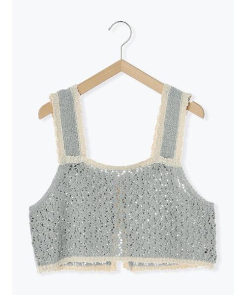 Samansa Mos2（サマンサ モスモス）の「透かし配色トリミング前後2WAYビスチェ（ベスト・レディース・ブルー/モカ/キナリ・F）」の22枚目の写真