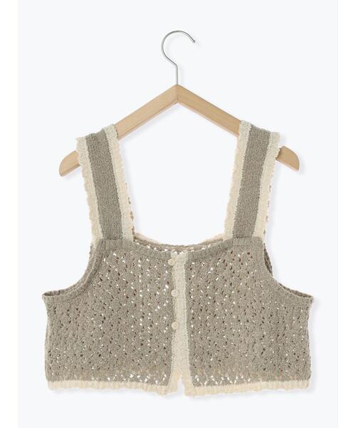 Samansa Mos2（サマンサ モスモス）の「透かし配色トリミング前後2WAYビスチェ（ベスト・レディース・ブルー/モカ/キナリ・F）」の20枚目の写真