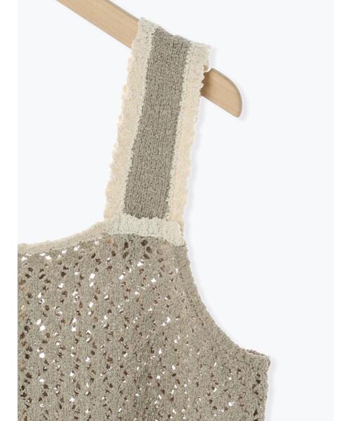 Samansa Mos2（サマンサ モスモス）の「透かし配色トリミング前後2WAYビスチェ（ベスト・レディース・ブルー/モカ/キナリ・F）」の18枚目の写真