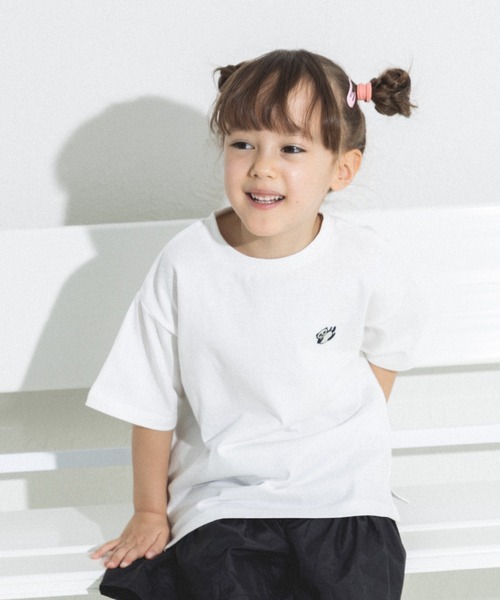 国内発送 SORBINO 刺繍 Uネック半袖Tシャツ ワンポイントオリジナル刺繍 半袖Tシャツ(Tシャツ/カットソー