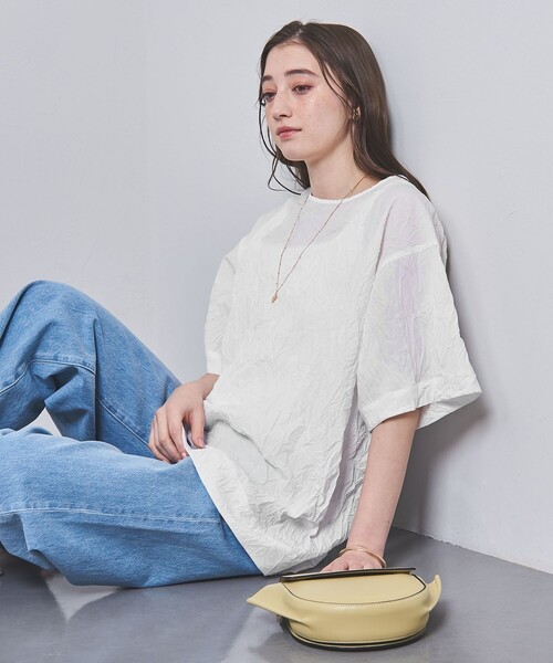 UNITED ARROWS（ユナイテッドアローズ）の「ワッシャー ビッグT ブラウス（シャツ/ブラウス・レディース・ブラック/パープル/ホワイト・38/36）」の2枚目の写真