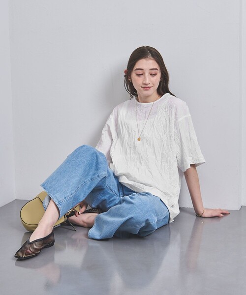 UNITED ARROWS（ユナイテッドアローズ）の「ワッシャー ビッグT ブラウス（シャツ/ブラウス・レディース・ブラック/パープル/ホワイト・38/36）」の21枚目の写真