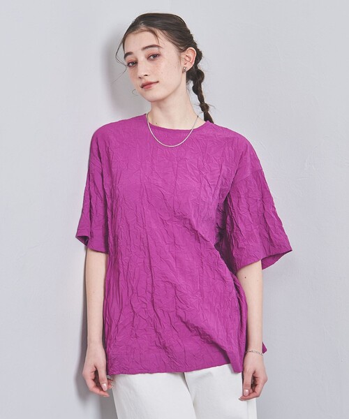 UNITED ARROWS（ユナイテッドアローズ）の「ワッシャー ビッグT ブラウス（シャツ/ブラウス・レディース・ブラック/パープル/ホワイト・38/36）」の11枚目の写真