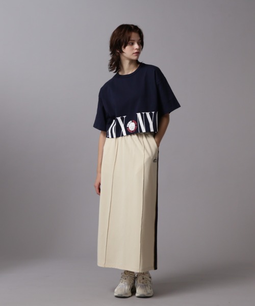 AVIREX（アヴィレックス）の「HEM LOGO PRINT T-SHIRT/ヘムロゴプリントTシャツ（Tシャツ/カットソー・レディース・ネイビー/ホワイト/ターコイズブルー・FREE）」の15枚目の写真