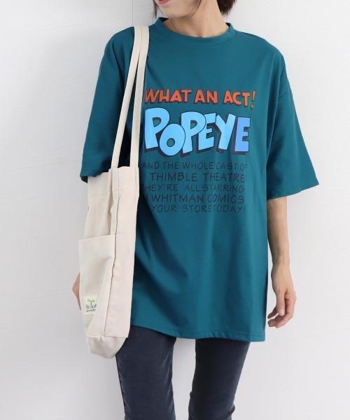 Miniministore(ミニミニストア)の「ロゴTシャツ レディース半袖ゆるtシャツ(Tシャツ/カットソー・レディース・チャコールグレー/ホワイト/ブルーグリーン・FREE)」の16枚目の写真