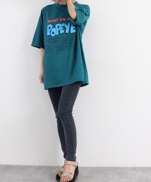 Miniministore(ミニミニストア)の「ロゴTシャツ レディース半袖ゆるtシャツ(Tシャツ/カットソー・レディース・チャコールグレー/ホワイト/ブルーグリーン・FREE)」の17枚目の写真