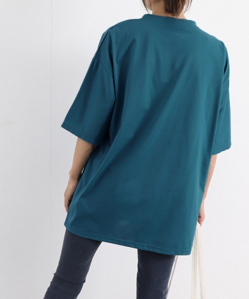 Miniministore(ミニミニストア)の「ロゴTシャツ レディース半袖ゆるtシャツ(Tシャツ/カットソー・レディース・チャコールグレー/ホワイト/ブルーグリーン・FREE)」の19枚目の写真