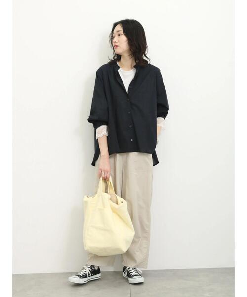 Samansa Mos2 blue（サマンサモスモスブルー）の「【軽やかコットン】後タックワイドブラウス（シャツ/ブラウス・レディース・サックスブルー/ブラック/オフホワイト・F）」の15枚目の写真