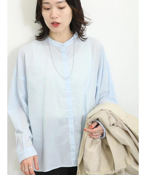 Samansa Mos2 blue（サマンサモスモスブルー）の「【軽やかコットン】後タックワイドブラウス（シャツ/ブラウス・レディース・サックスブルー/ブラック/オフホワイト・F）」の16枚目の写真