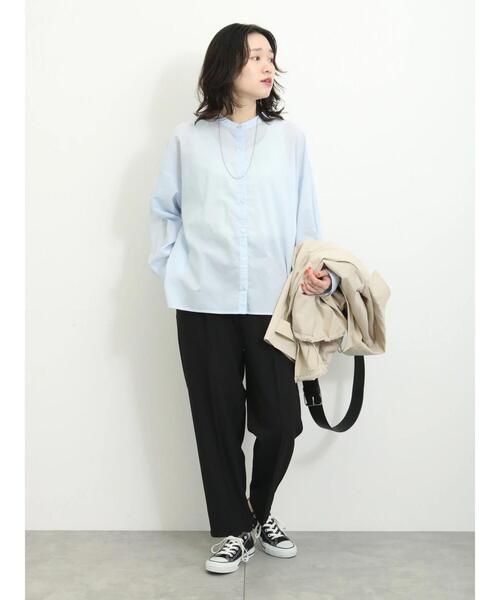 Samansa Mos2 blue（サマンサモスモスブルー）の「【軽やかコットン】後タックワイドブラウス（シャツ/ブラウス・レディース・サックスブルー/ブラック/オフホワイト・F）」の19枚目の写真