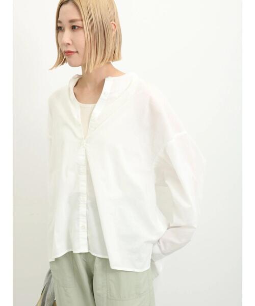 Samansa Mos2 blue（サマンサモスモスブルー）の「【軽やかコットン】後タックワイドブラウス（シャツ/ブラウス・レディース・サックスブルー/ブラック/オフホワイト・F）」の22枚目の写真