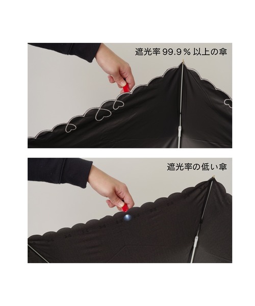 nifty colors(ニフティーカラーズ)の「【KATHARINE ROSS】nifty colors SORANI. 完全遮光 晴雨兼用 パステルカラーカーボン軽量ミニ 日傘(折りたたみ傘・レディース・ベージュ/ライトグリーン/ライトグレー/ブラック/アイボリー/ライトピンク・MEDIUM)」の11枚目の写真