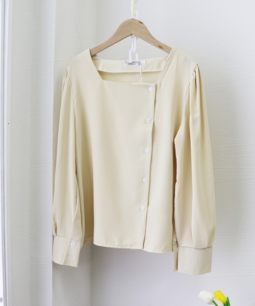 Miniministore(ミニミニストア)の「オフィスカジュアル トップス レディース(シャツ/ブラウス・レディース・ブルーグレー/アイボリー・L/S/M)」の11枚目の写真
