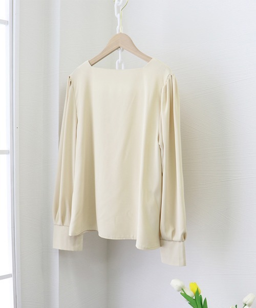 Miniministore(ミニミニストア)の「オフィスカジュアル トップス レディース(シャツ/ブラウス・レディース・ブルーグレー/アイボリー・L/S/M)」の12枚目の写真