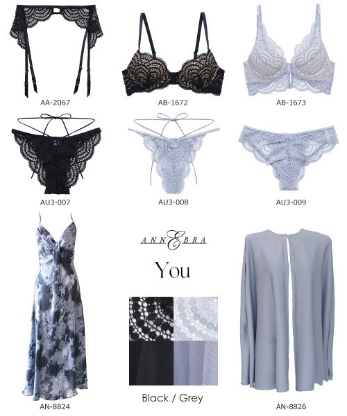 ANNEBRA(アンブラ)の「You ストリングデザインレースショーツ(ショーツ・レディース・ライトブルー/ブラック・M/L/XL)」の3枚目の写真