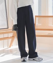 KOBE LETTUCE | 低身長/高身長向けサイズあり イージーケアセンタープレス美脚ジャージーワイドパンツ(その他パンツ)