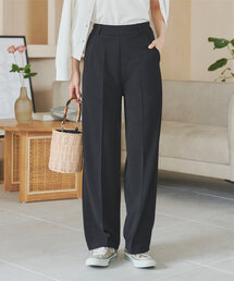 KOBE LETTUCE | 低身長/高身長向けサイズあり イージーケアセンタープレス美脚ジャージーワイドパンツ(その他パンツ)