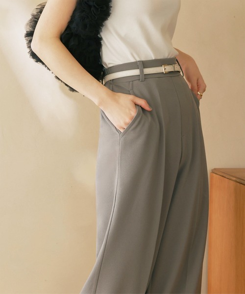 KOBE LETTUCE（コウベレタス）の「低身長/高身長向けサイズあり イージーケアセンタープレス美脚ジャージーワイドパンツ（その他パンツ・レディース・ホワイト/ブラック/グレー/ピンク/ライトグリーン/ベージュ/カーキ/ブラウン系/ブラウン/アイボリー系/ネイビー・M/L/PM/PL/TM/TL）」の16枚目の写真