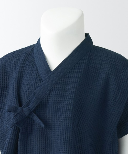 無印良品（ムジルシリョウヒン）の「ベビー　リヨセル混　ワッフル織　甚平（ルームウェア/パジャマ・キッズ・ネイビー・100-110/80-90）」の5枚目の写真