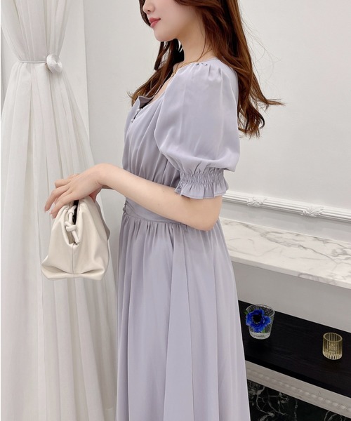 MIIA(ミーア)の「パフスリーブ半袖マキシワンピース(ワンピース・レディース・チェック/ドット/ホワイト系その他2/ブラック系その他/ブルー/ブラック/ブルー系その他/ブルー系その他2/ブラック系その他2/オフホワイト・FREE)」の15枚目の写真