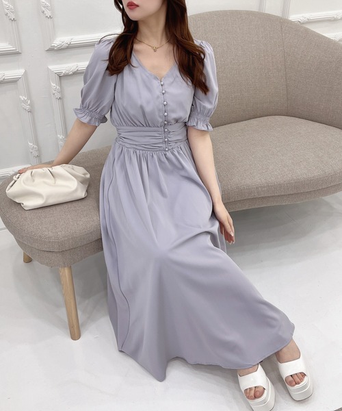 MIIA(ミーア)の「パフスリーブ半袖マキシワンピース(ワンピース・レディース・チェック/ドット/ホワイト系その他2/ブラック系その他/ブルー/ブラック/ブルー系その他/ブルー系その他2/ブラック系その他2/オフホワイト・FREE)」の19枚目の写真