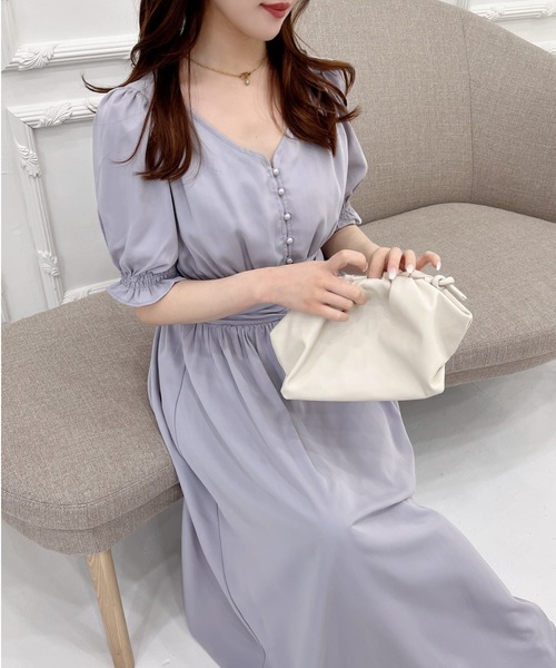 MIIA(ミーア)の「パフスリーブ半袖マキシワンピース(ワンピース・レディース・チェック/ドット/ホワイト系その他2/ブラック系その他/ブルー/ブラック/ブルー系その他/ブルー系その他2/ブラック系その他2/オフホワイト・FREE)」の11枚目の写真