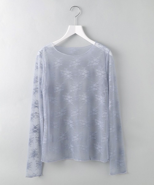 A part by（アパートバイ）の「シアーレースプルオーバー_長袖/（Tシャツ/カットソー・レディース・ブラック/オフホワイト/ブルー系その他4・FREE）」の3枚目の写真