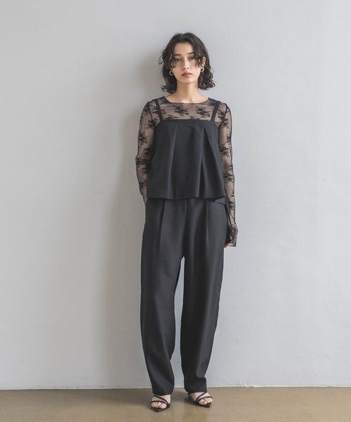 A part by（アパートバイ）の「シアーレースプルオーバー_長袖/（Tシャツ/カットソー・レディース・ブラック/オフホワイト/ブルー系その他4・FREE）」の7枚目の写真